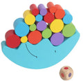 Blue and yellow moon-shaped wooden balance game toy for children aged 2-4 years