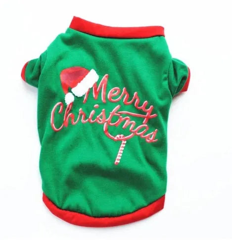 Cotton dog Christmas costume sweatshirt vest in XS to L with eight colour styles
