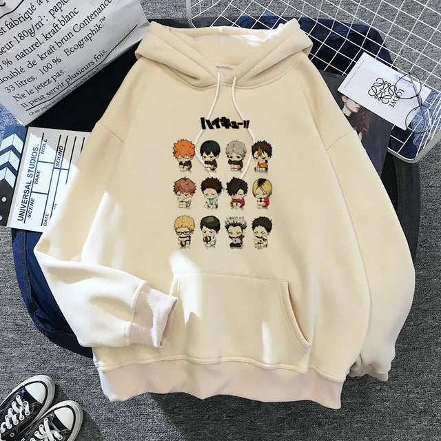 Hot Japanese Anime Haizhu hoodie pullover with character print front, available in multiple colours and sizes XXS to 3XL