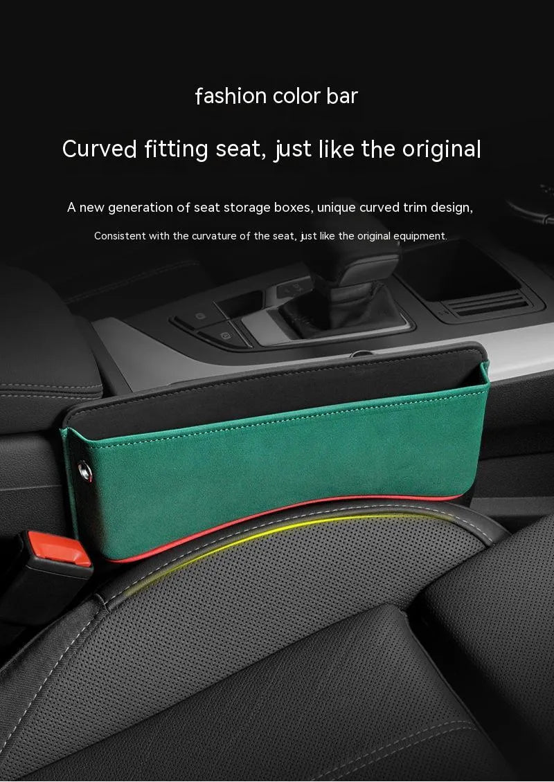 Leather car seat storage box in choice of five colours with waterproof construction