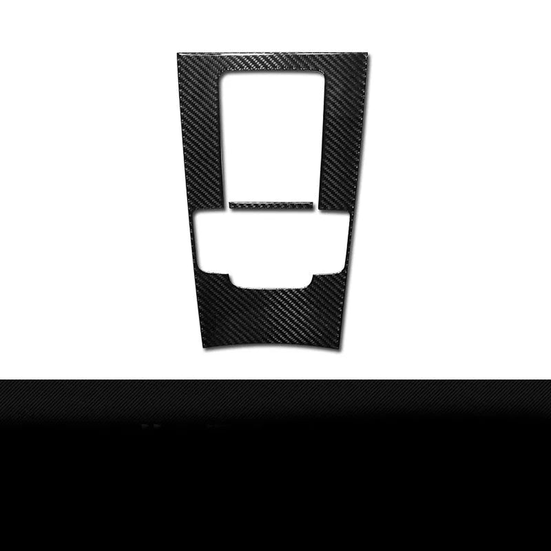 Real carbon fiber gear patch for car interior gear console in black weave finish