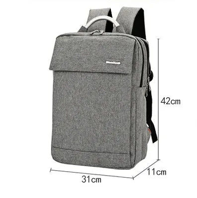 Nylon double shoulder business knapsack for 15 inch notebook PC with ID bag and mobile phone bag, available in four colours