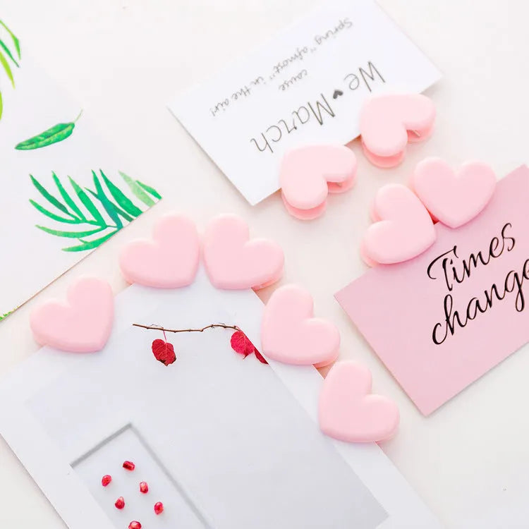 Pink love heart clip 3.2cm x 2.5cm photo decoration clip with 4.5g net weight