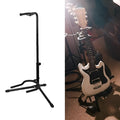 Black metal foldable guitar stand with rubber instrument contact points