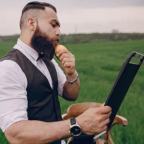 Natural boar bristle beard brush for men 11.3cm grooming tool black