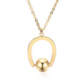 Gold stainless steel geometric pendant necklace on a cross chain, adjustable from 21cm to 50cm