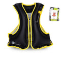 Adult life vest in bright orange with webbing strap, zipper, and breathable mesh back