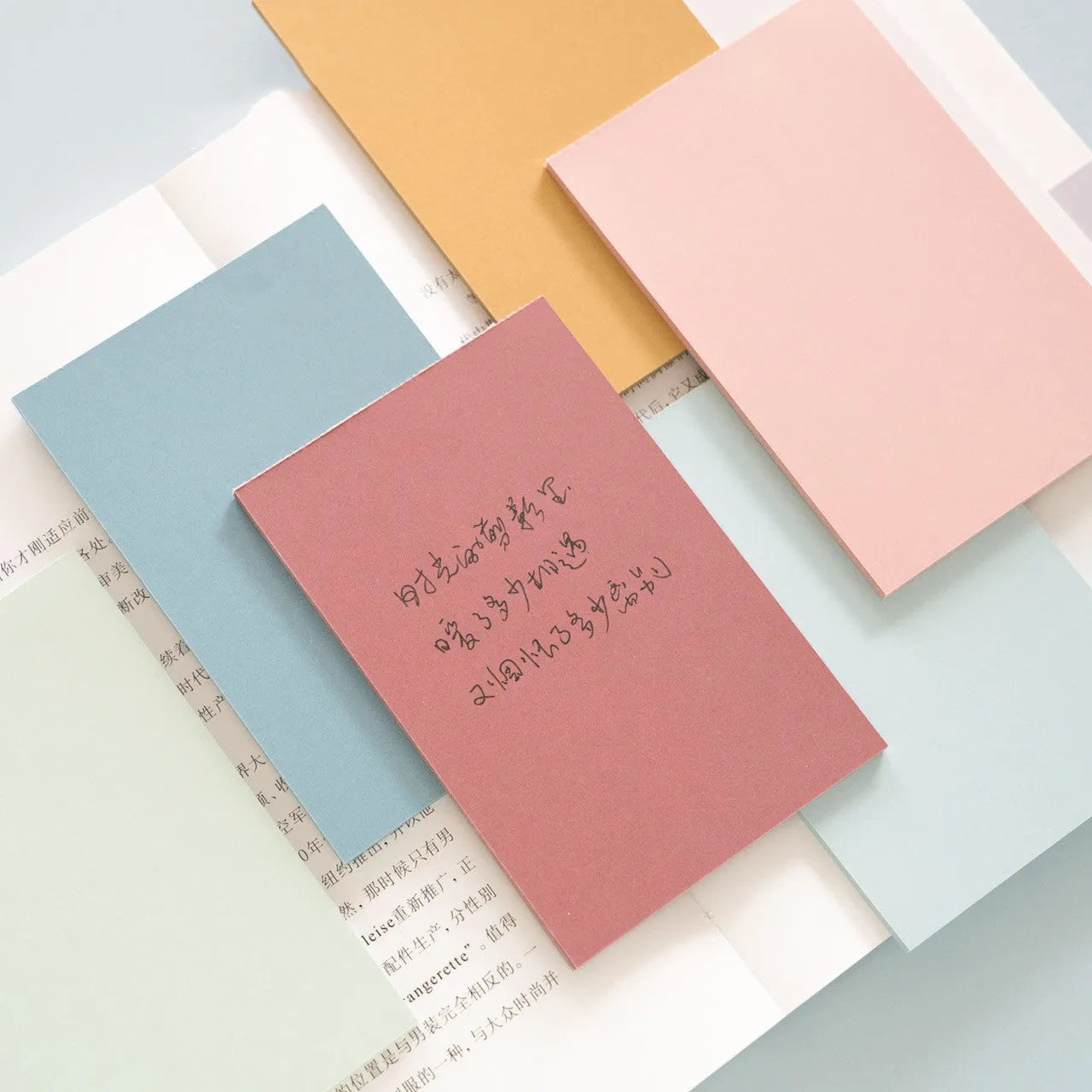 Large 12cm x 8cm coloured post-it notes pack with six colours and self-adhesive backing