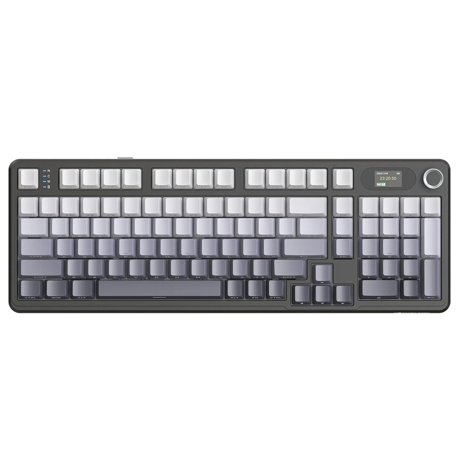 Attack Shark X98PRO three-mode RGB wireless Bluetooth mechanical keyboard with side engraving and knob, ABS black body