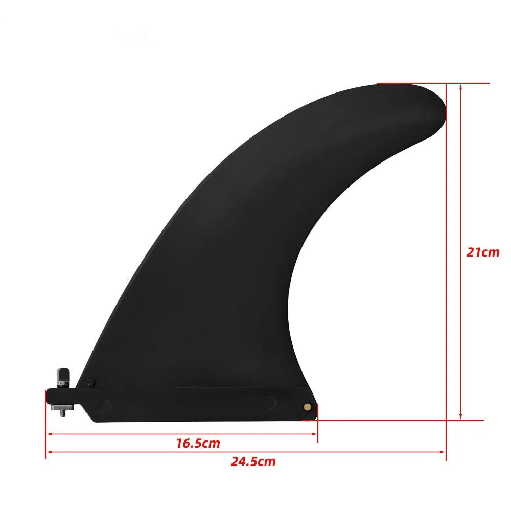 Heytur SUP paddle with large removable plastic fish fins for water dispensing, showing the complete unit.