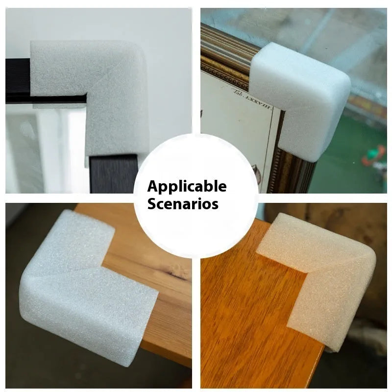 Clear EPE pearl cotton corner protectors U10 style 10mm slot, pack of 800, for furniture and wall edges.