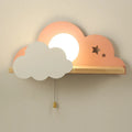 Cloud shaped decorative wall lamp with glass shade measuring 450mm wide