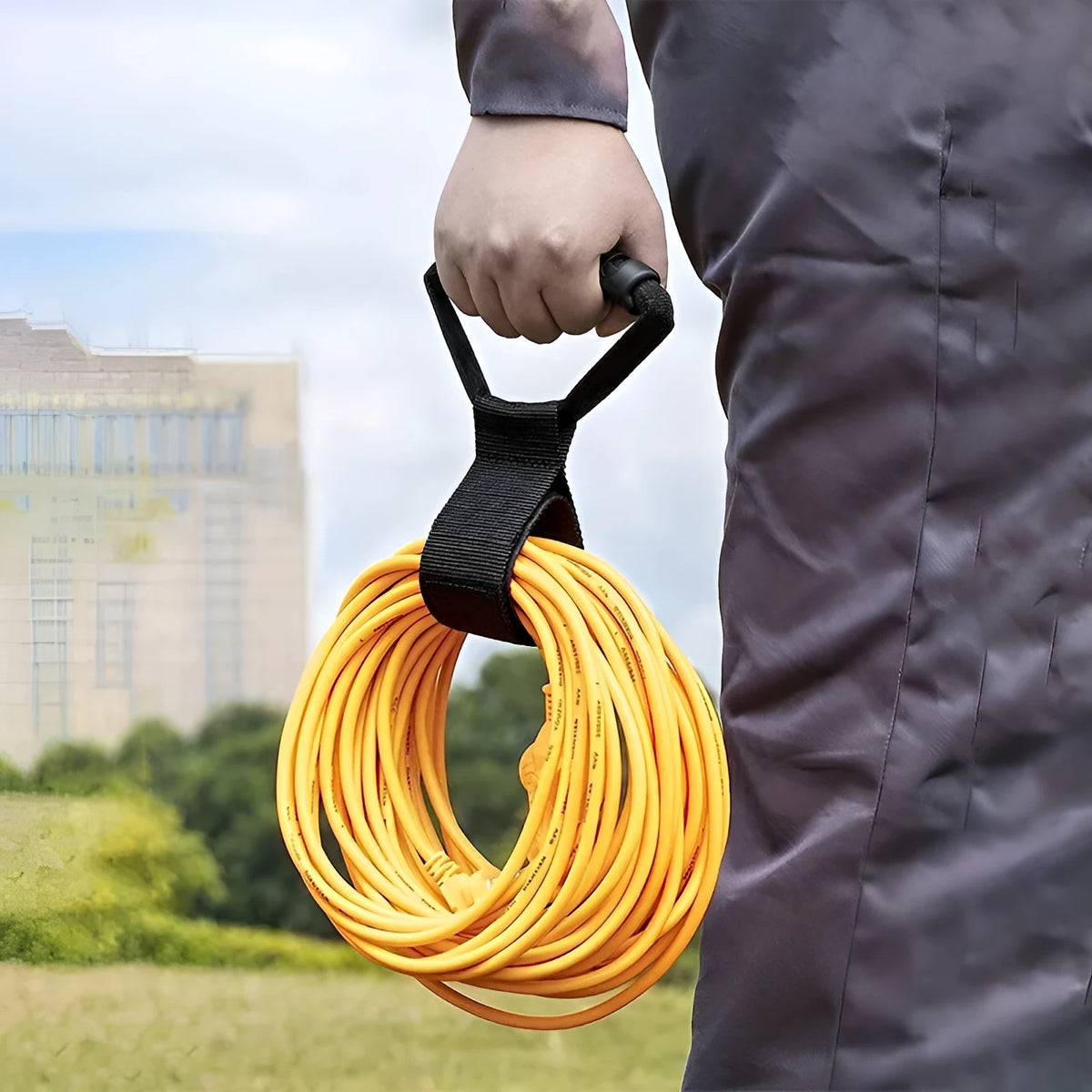 Portable heavy-duty storage strap with Velcro handle, nylon, sizes S M L