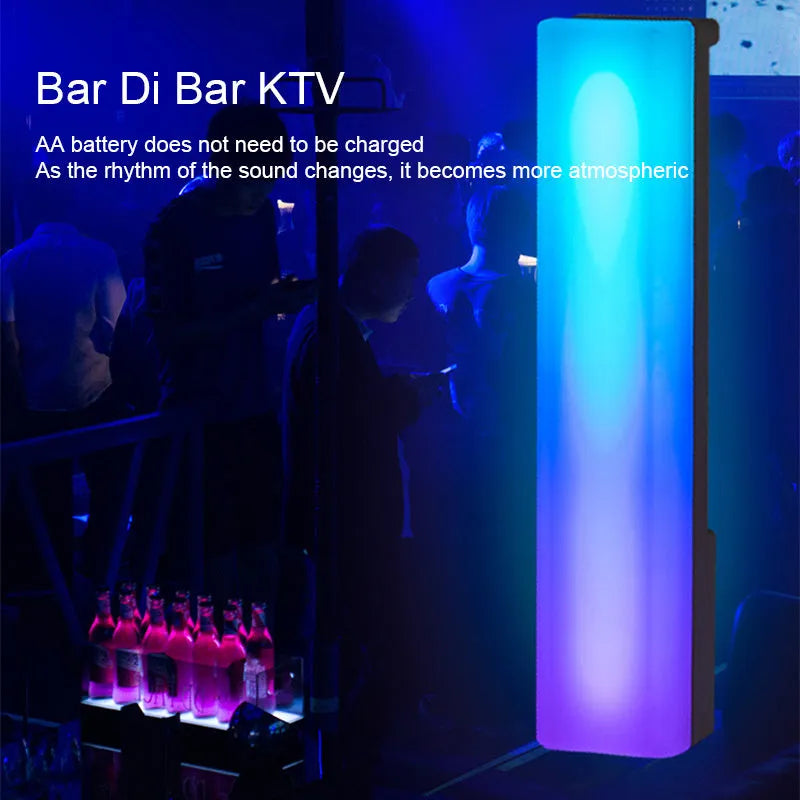 3D RGB voice-activated rhythm ambiance lamp in black or white shell with USB cable