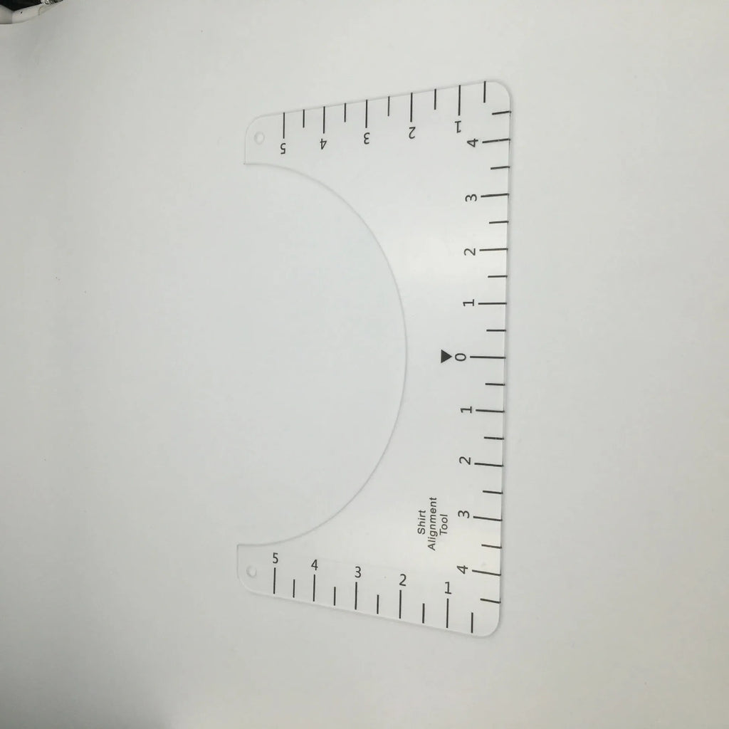 Transparent acrylic sewing ruler with 10x6 inch dimensions for fabric measurement