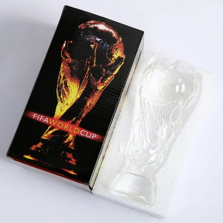 Hercules Beer Cup World Cup Football Cup transparent glass 450ml 19cm tall with 6cm diameter