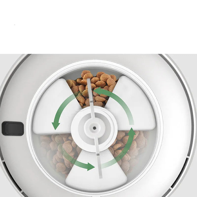 Mefu Smart Feeding automatic pet feeder in beige with stainless steel bowl and 2.5L capacity