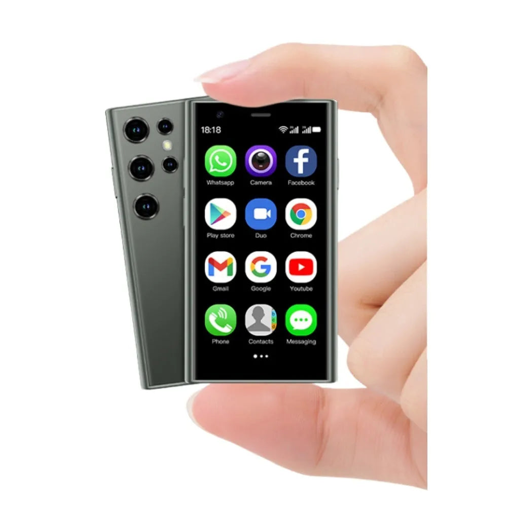 S23PRO XS15 mini smartphone with 30cm screen in black, green, or pink purple colour options