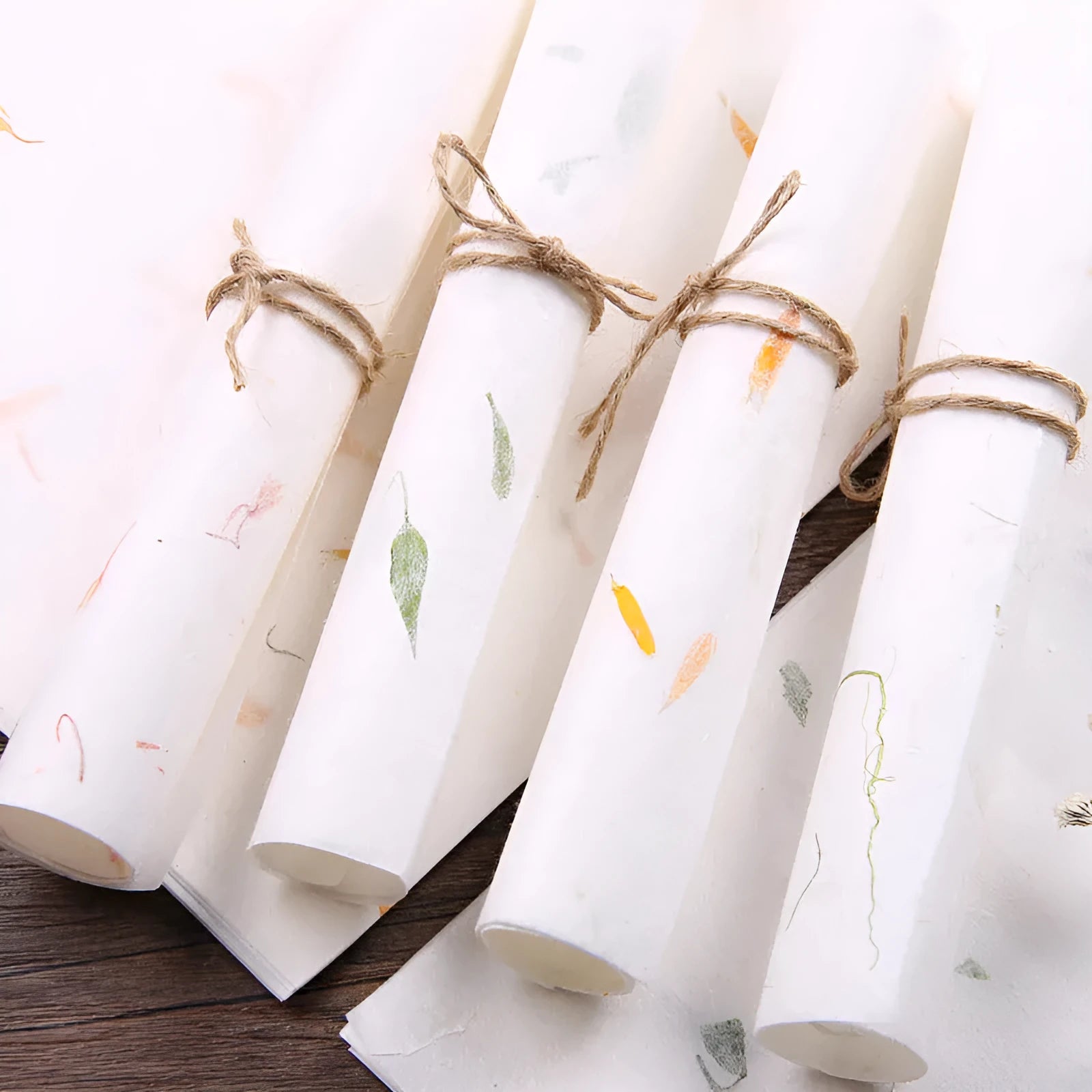 Chinese ancient style painting paper stationery set with 10 sheets in green leaf design