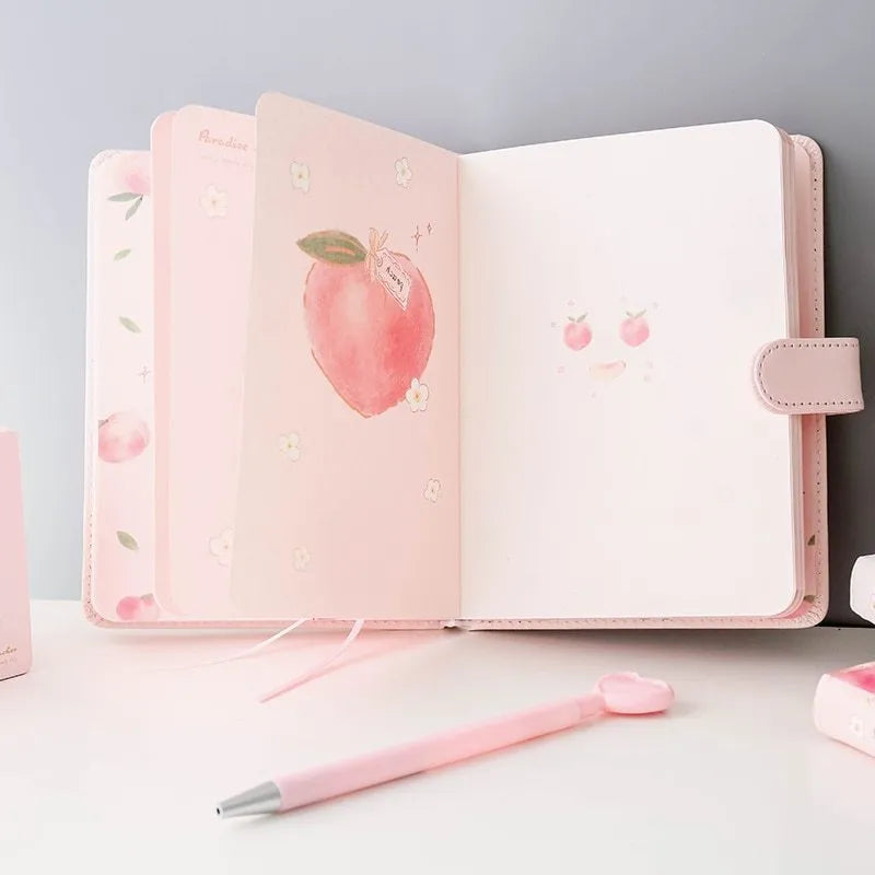 Hardcover literary A5 notebook with imitation leather cover, wired plastic binding, and 100gsm paper, shown closed.