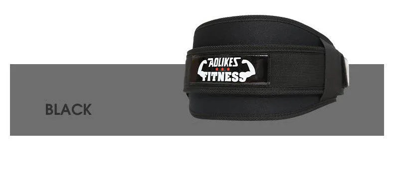 Nylon fitness weightlifting belt in black, red, or yellow for adult gym training