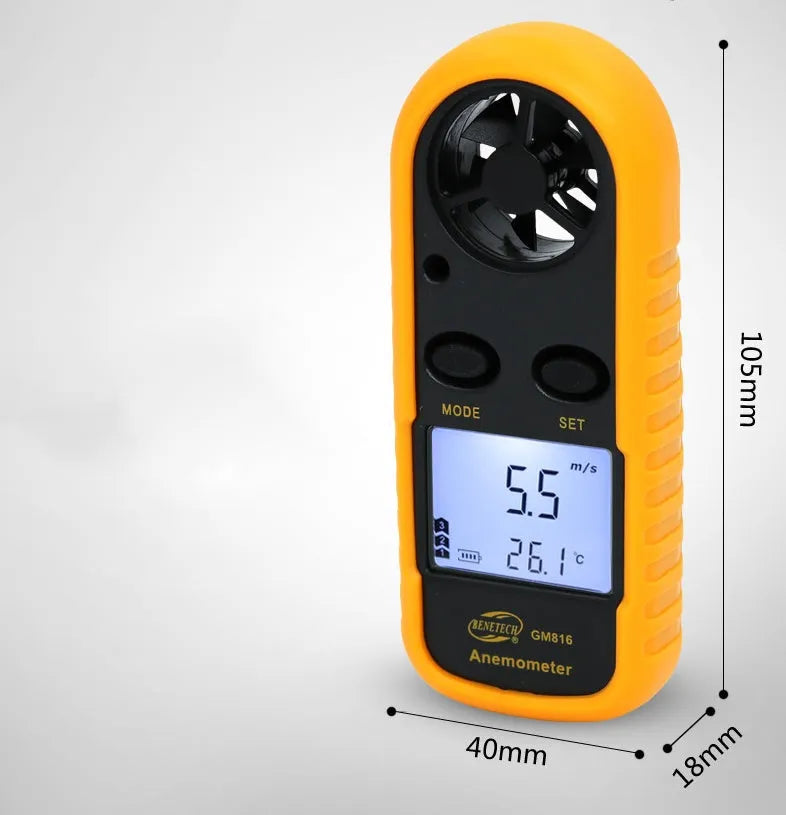 Biaozhi orange digital portable wind speed measuring instrument handheld anemometer