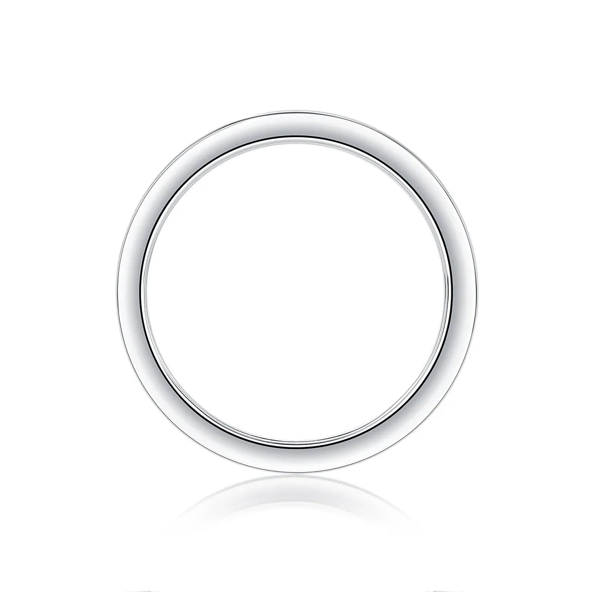 Moissanite wedding ring with gold-plated S925 silver setting on a white background