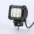 Black 18W car LED work light with aviation aluminium alloy die-cast shell, IP67 rating, 12V-24V