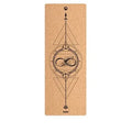 Tasteless natural cork yoga mat 183x65cm with Asana guide line and TPE base