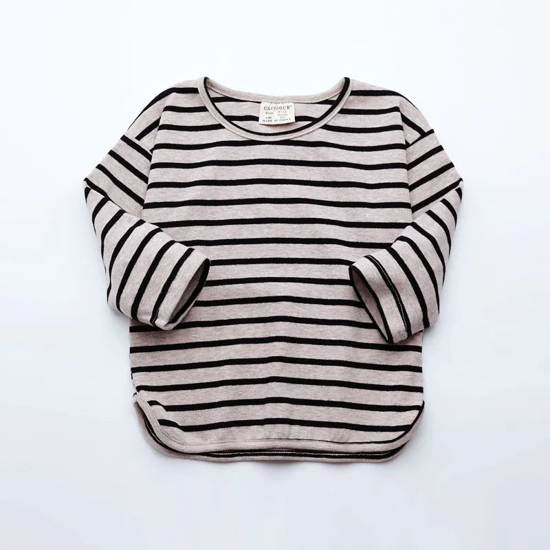Baby girls striped cotton long sleeve t-shirt in sizes 80 to 104 for autumn and spring