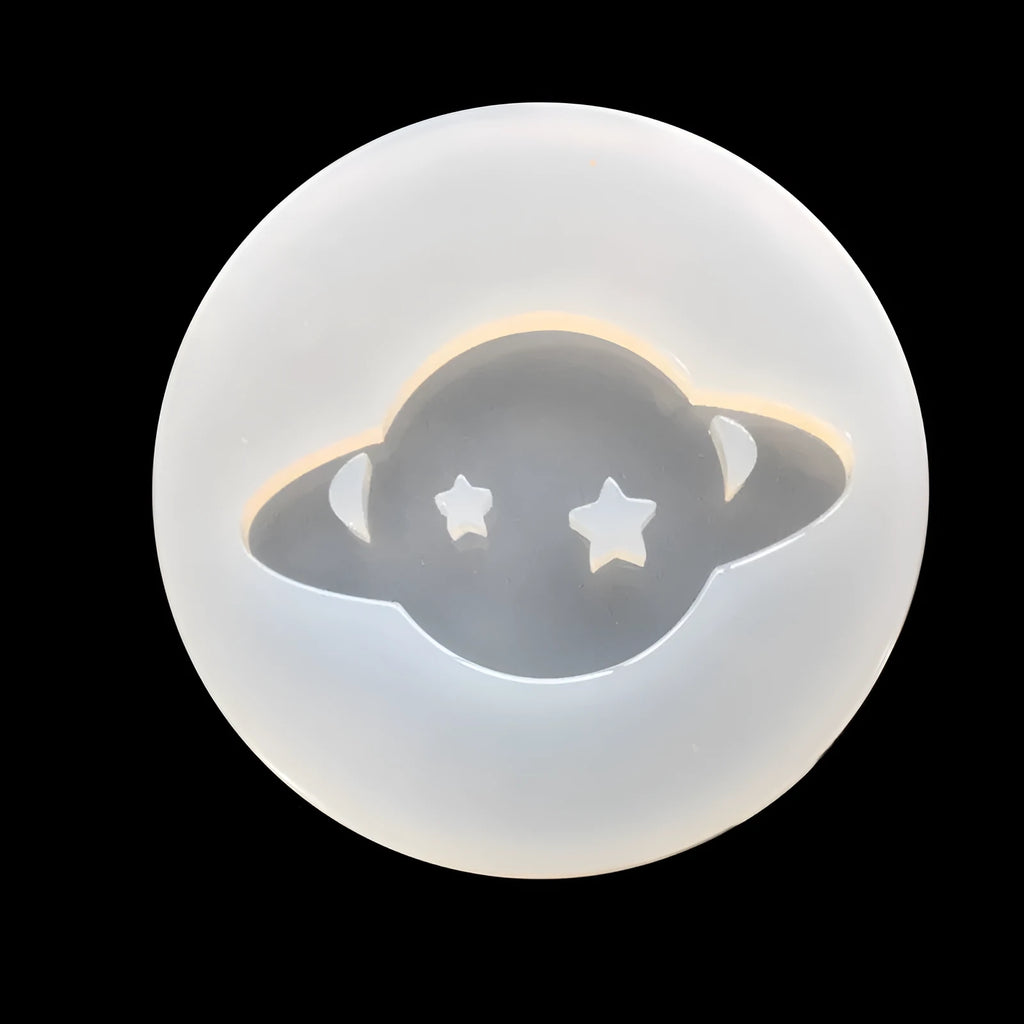 Silicone mould for epoxy resin crafting showing full mirror planet shape design