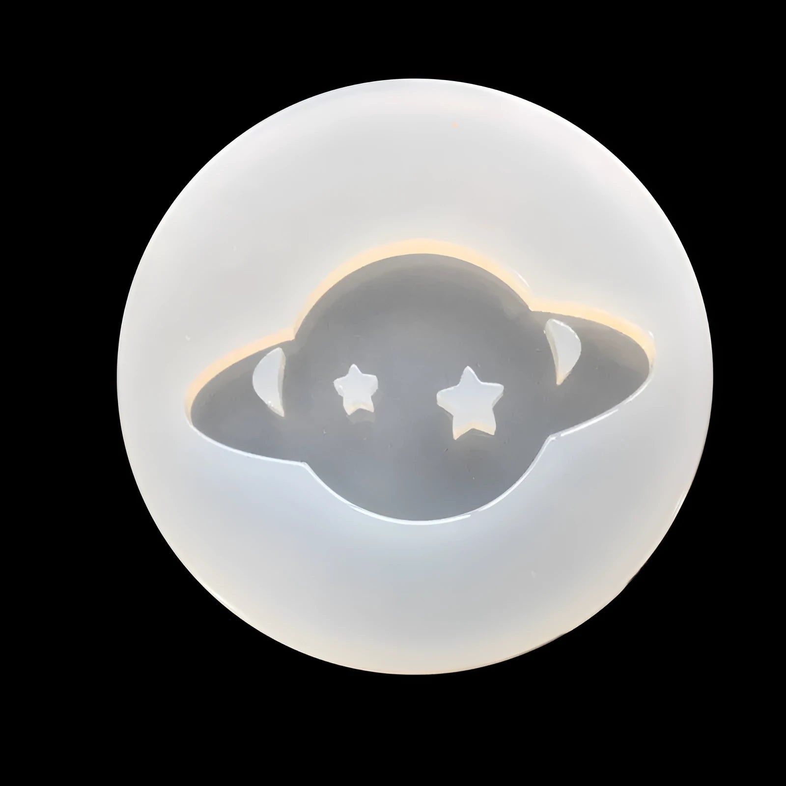Silicone mould for epoxy resin crafting showing full mirror planet shape design