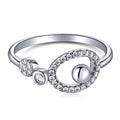 S925 sterling silver round irregular zircon ring Chinese style electroplated finish women's ring sizes No 5-9