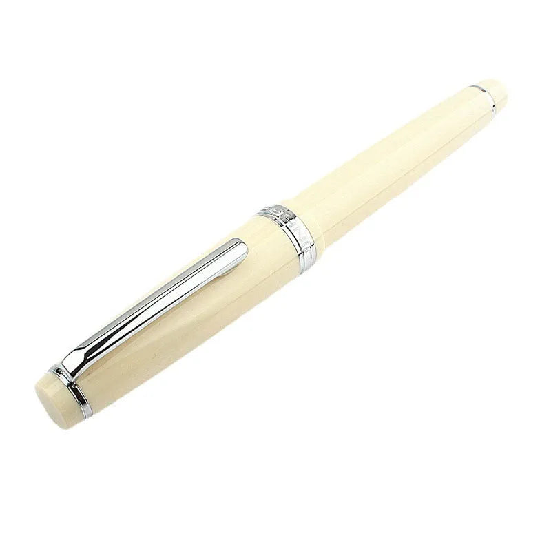 Short pocket ballpoint pen with resin body and stainless steel nib, shown in a selection of colours.