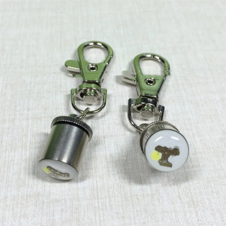 LED pet light pendant for dogs in silver, 60mm length, copper or aluminium alloy body