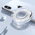 Transparent silicone nano gel adhesive pads in circle and square shapes on a dashboard.