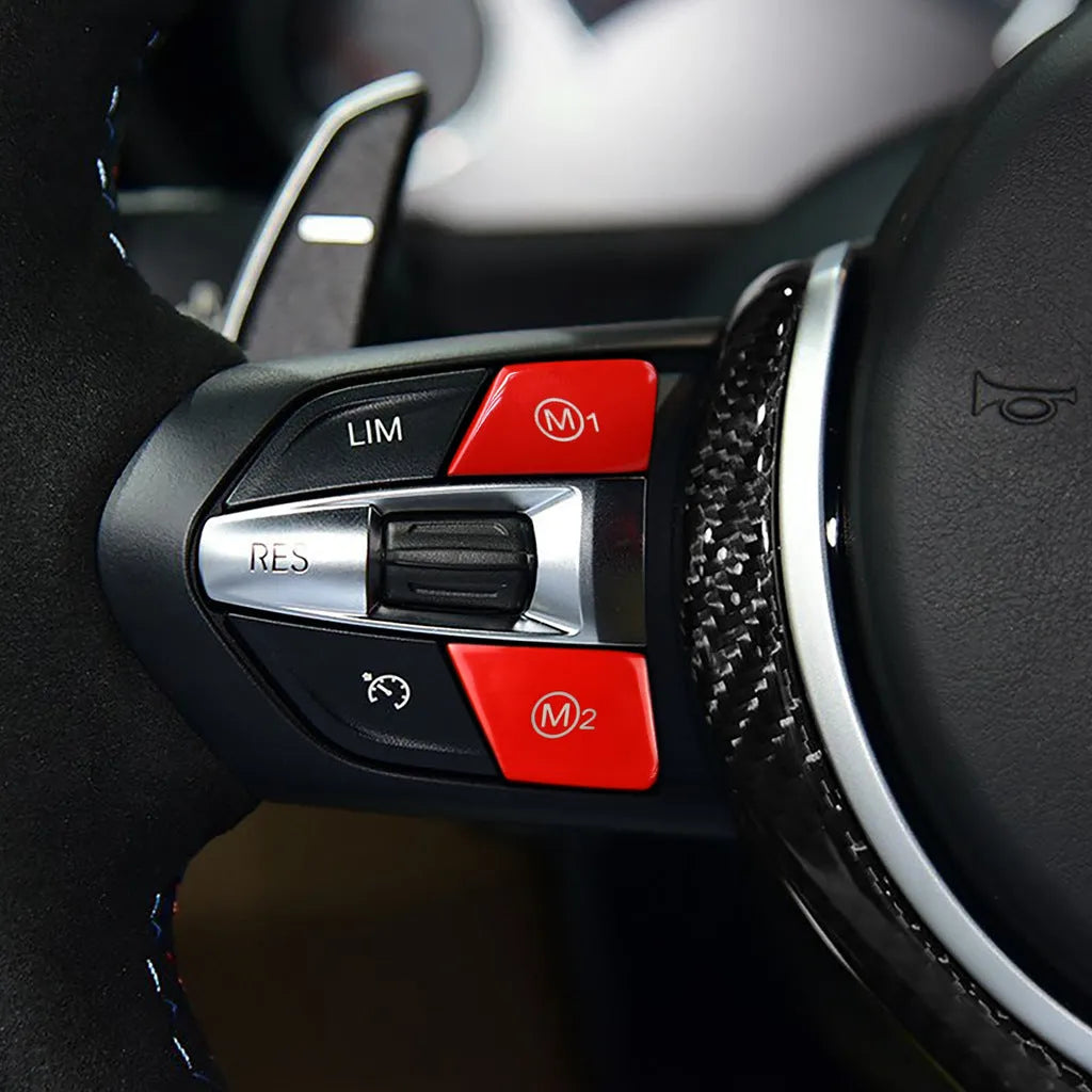 BMW steering wheel M1 M2 mode button panel in red or blue with start/stop switch for F30 F34 models