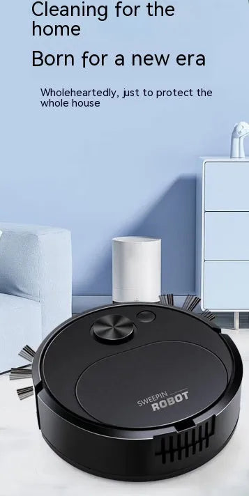 Sweeping robot automatic household mini cleaning machine in 8018 black with wear-resistant brush and lock water mop