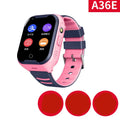 Blue children's smartwatch with a 1.44-inch screen on a silicone strap, showing a video call interface.
