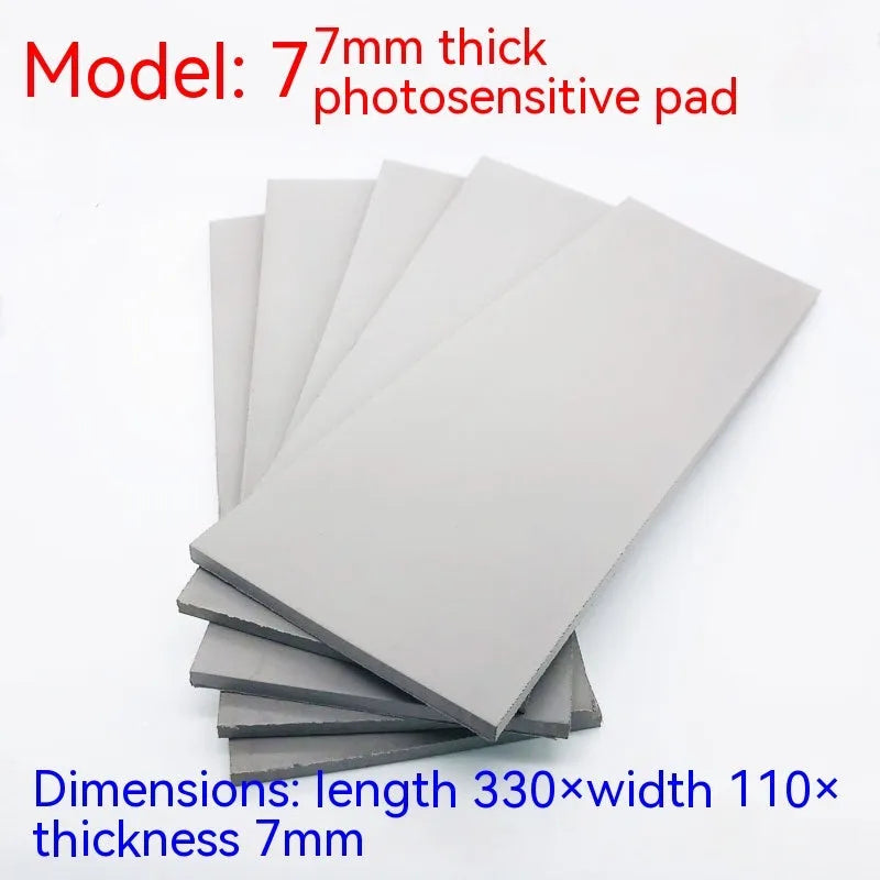 Black and grey plastic photosensitive seal pad sheet for calligraphy and pottery stamp making.