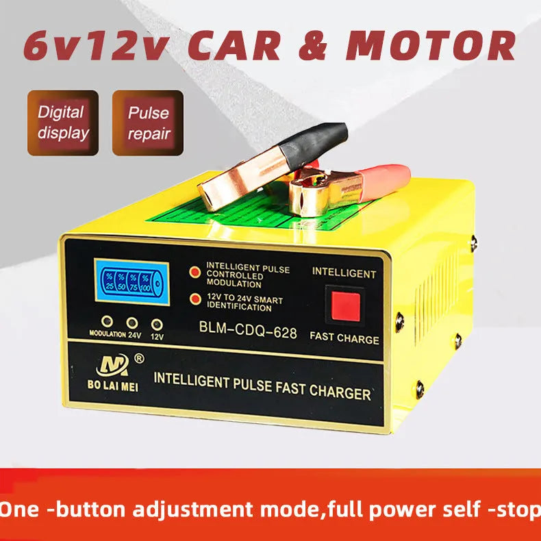 BT 168 12V/24V automotive battery charger for lead-acid vehicle batteries with American plug