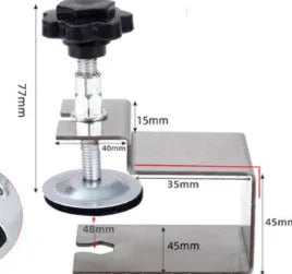 Drawer panel fixing clip in stainless steel or galvanized sheet material