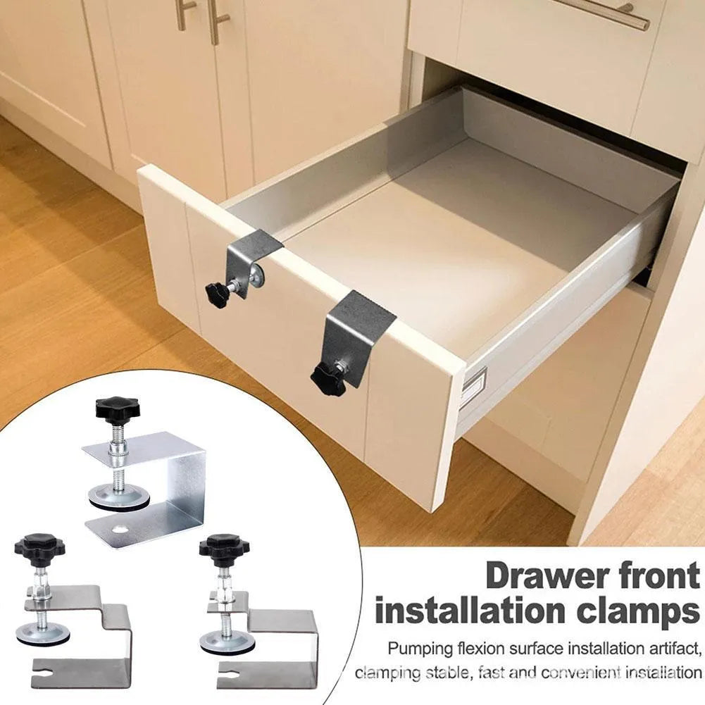 Drawer panel fixing clip in stainless steel or galvanized sheet material