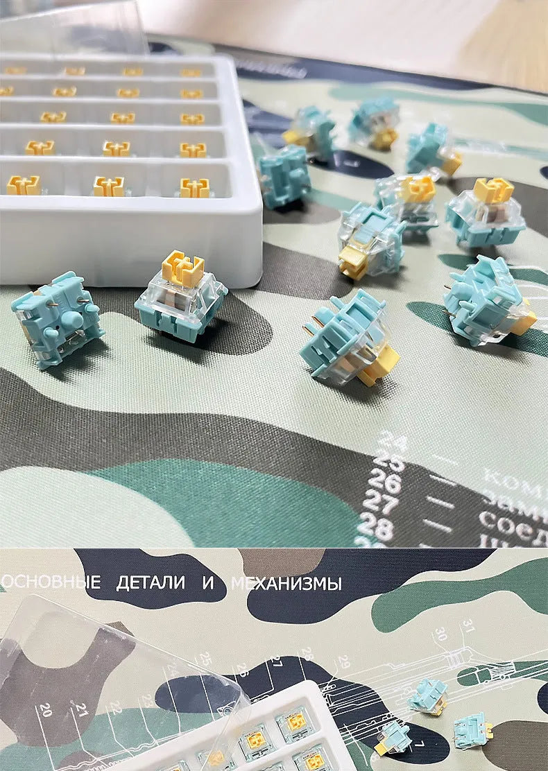 Tiger Mo Sea Salt Lemon PRO Mute linear mechanical keyboard switches 36-piece pack