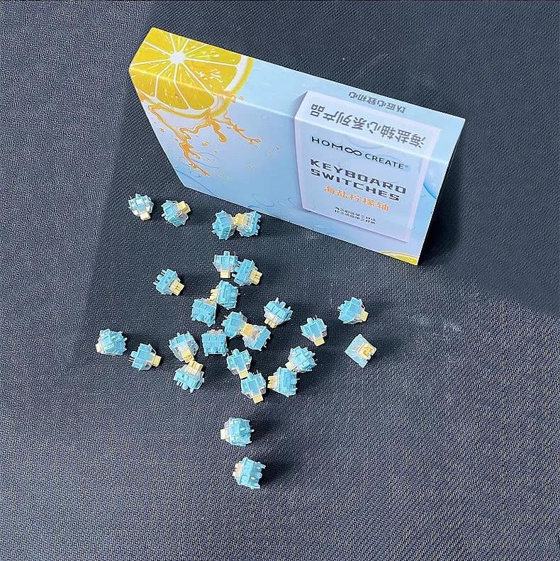 Tiger Mo Sea Salt Lemon PRO Mute linear mechanical keyboard switches 36-piece pack