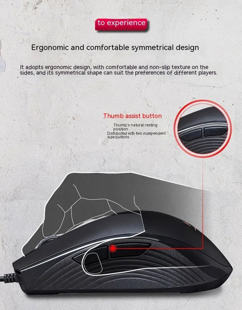 Extremely Unknown Pulse RGB wired gaming mouse in black or pink with USB cable