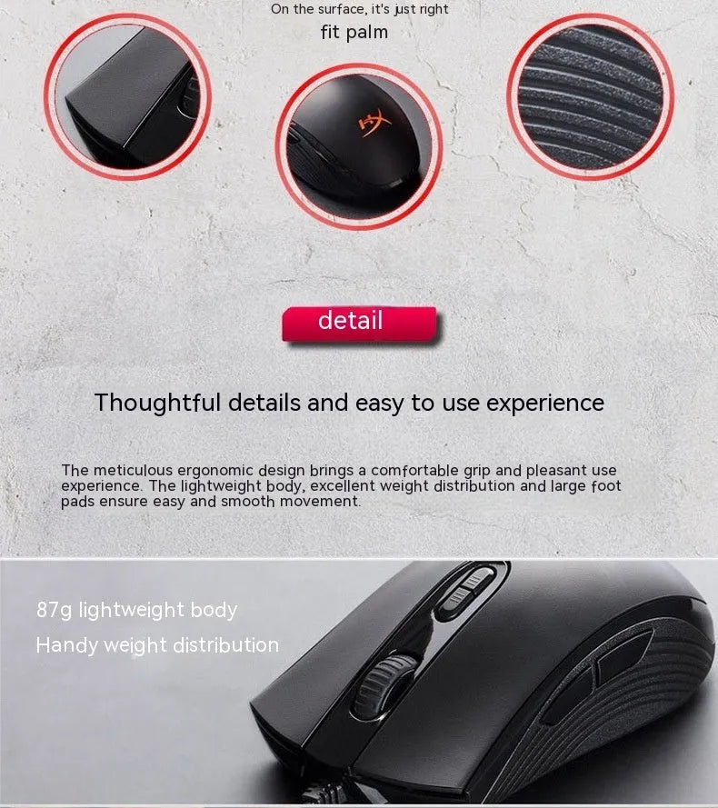 Extremely Unknown Pulse RGB wired gaming mouse in black or pink with USB cable