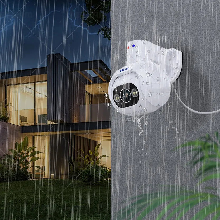 Smart colour night vision 4MP security camera with wall mount bracket and power supply