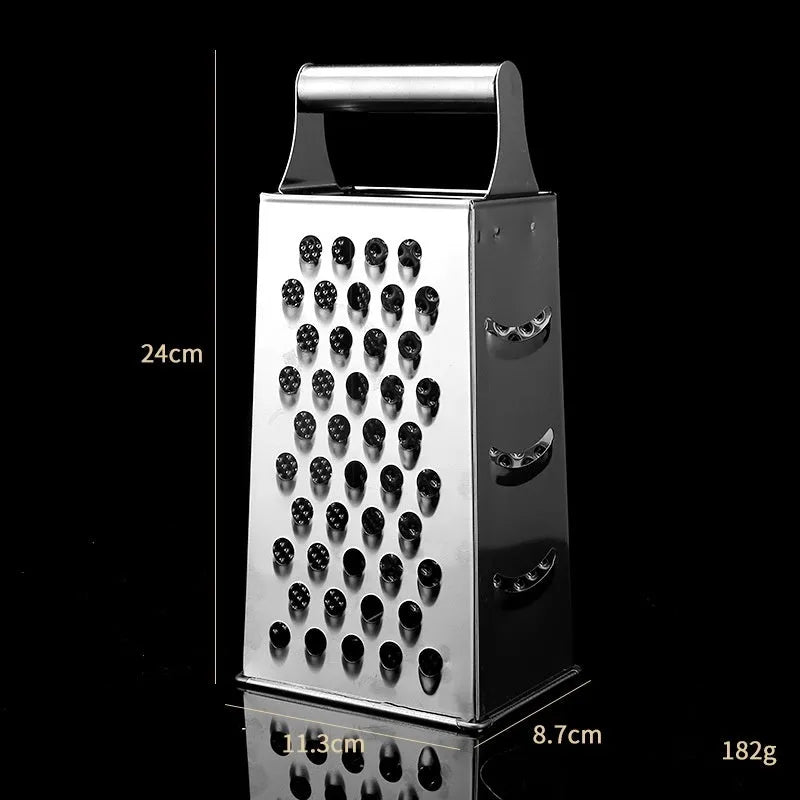 Multifunctional stainless steel vertical grater with cylindrical or flat handle in modern simplicity style