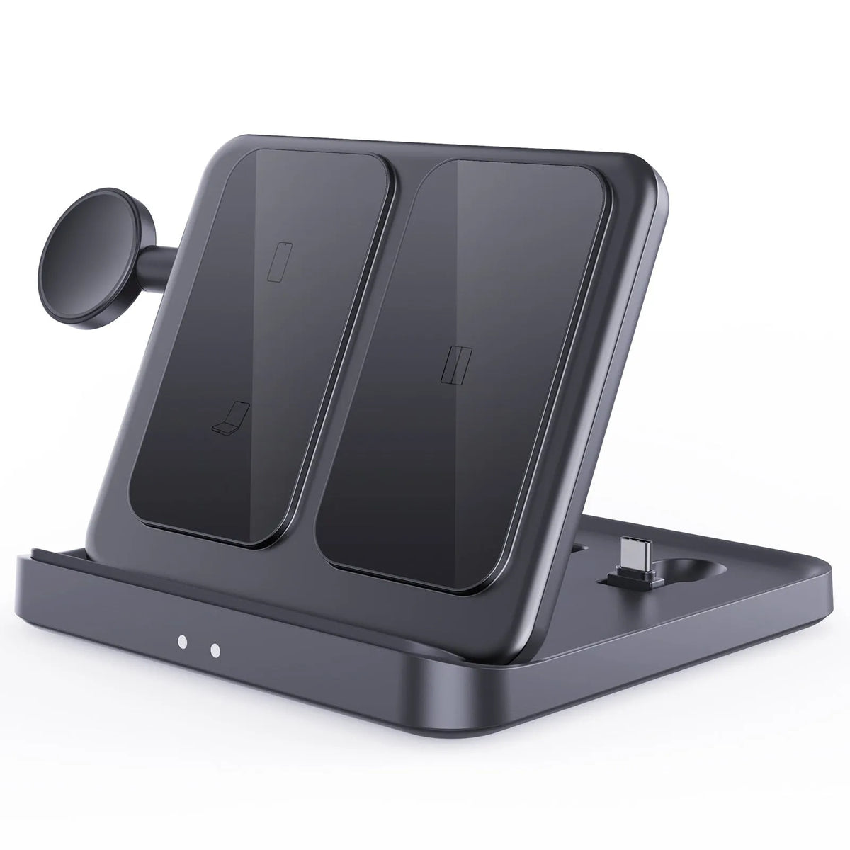 Three-in-one foldable wireless charger desktop bracket, 15W Type C, FOD protection, 142.5x137x23mm, for Z Fold and Pixel Fold